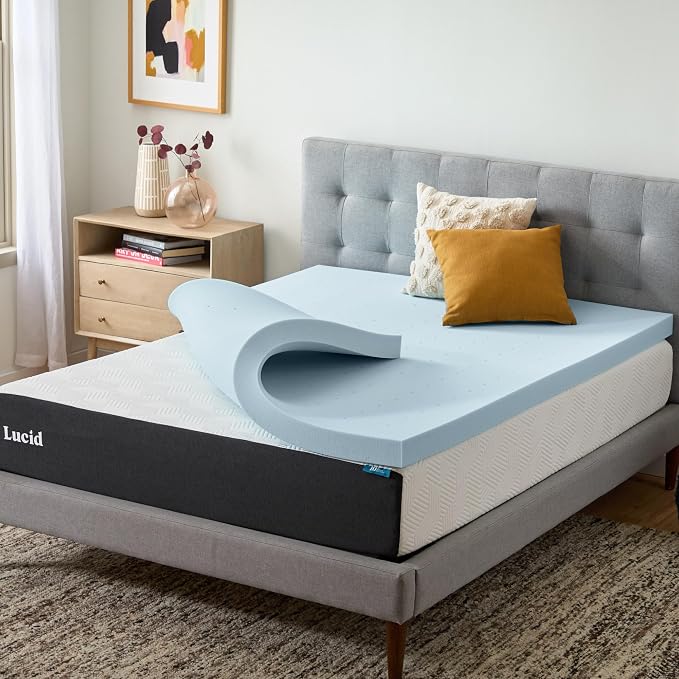 Lucid 3-Inch Ventilated Gel Memory Foam Topper
